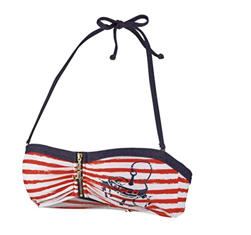 Beco Damski top bikini, C-cup Sailors Romance bikini wielokolorowa czerwony/granatowy 38 36231