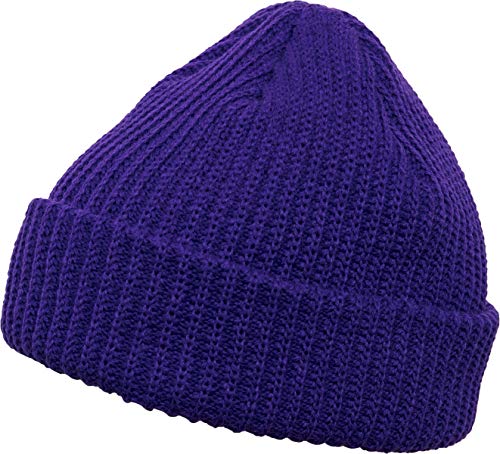 Flexfit Flex fit uniseks żebrowana czapka beanie fioletowa jeden rozmiar Yupoong nakrycie głowy 1502RB