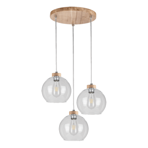 Britop LAMPA wisząca LAGUNA 18710374R skandynawska OPRAWA szklana kaskada zwis przezroczysty drewno