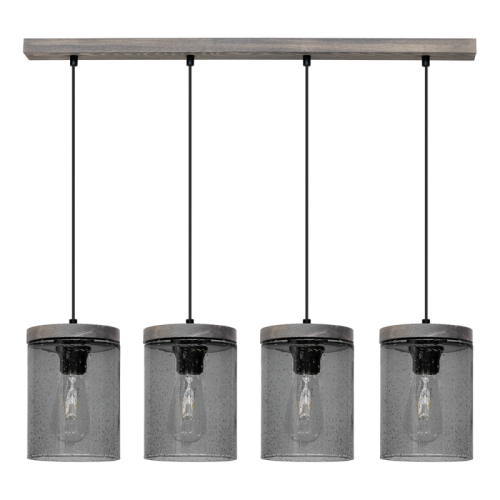 Britop Skandynawska LAMPA wisząca MONSUN 161859457 loftowa OPRAWA szklane tuby zwis przydymiony drewno