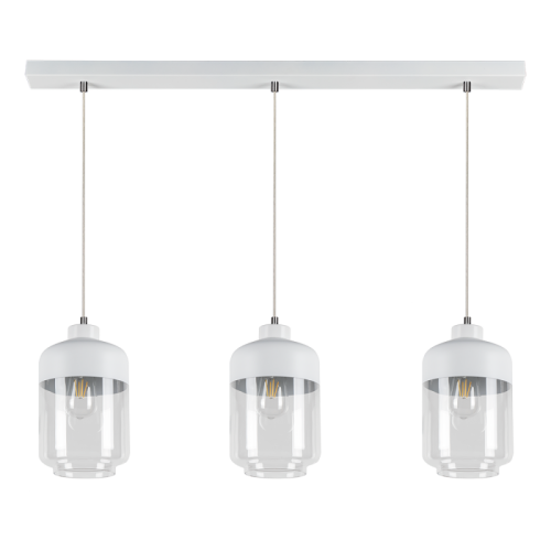 Britop Skandynawska LAMPA wisząca AMARETTO 15800302 szklana OPRAWA zwis loftowy przezroczysty biały
