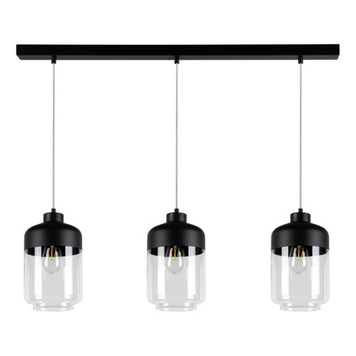 Britop LAMPA wisząca AMARETTO 15790304 loftowa OPRAWA szklany zwis przezroczysty czarny