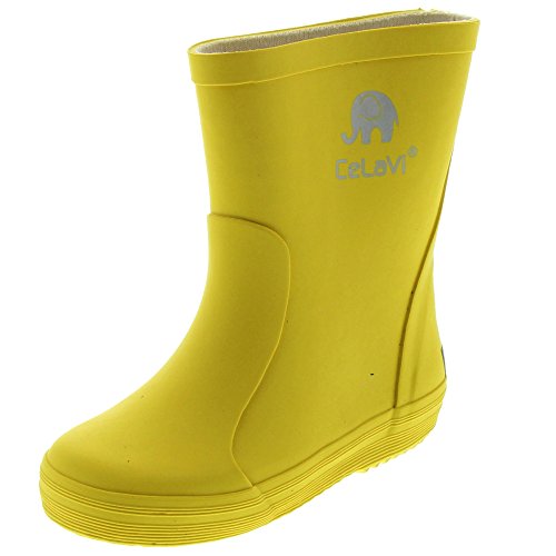 CeLaVi Dziecięce unisex wodoszczelne kalosze, 100% kauczuk naturalny, buty przeciwdeszczowe, rozmiar: 30, kolor: żółty, 1147