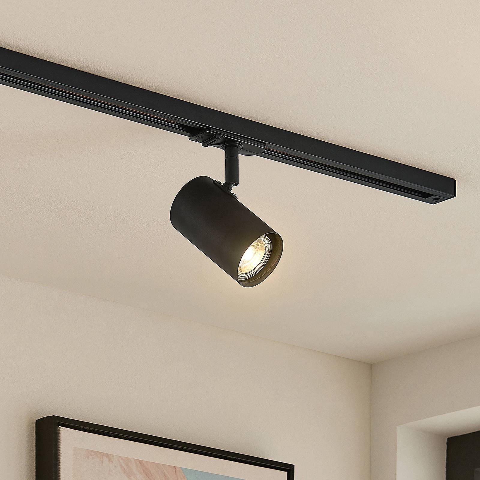 Lindby Ties reflektor szynowy LED, 1-fazowy czarny
