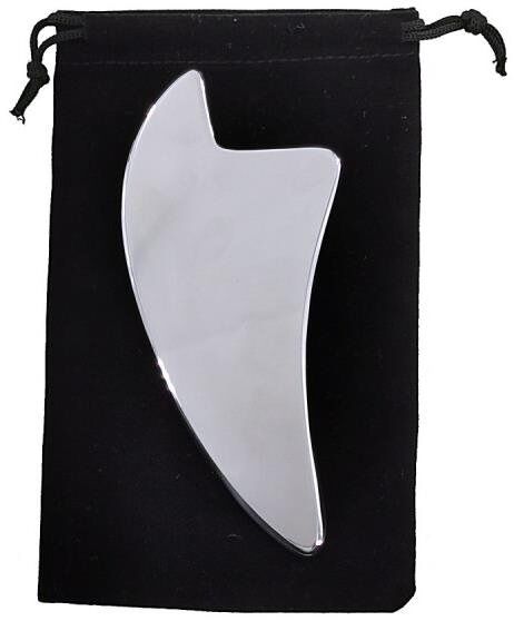 Narzędzie do terapii tkanek miękkich  terapia narzędziowa IASTM - stalowy masażer o wyprofilowanych krawędziach + etui (Shark G77)