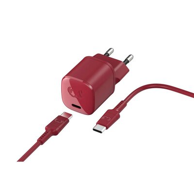 Fresh n Rebel Ładowarka USB-C 18W + kabel USB-C Ruby Red 001923830000