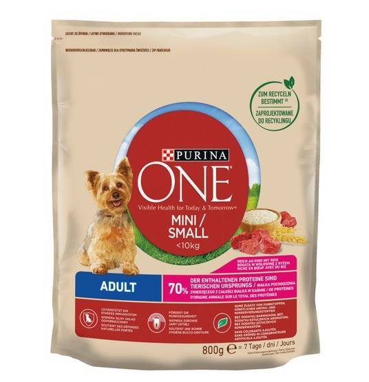 Purina One Mini Adult Pies Wołowina i Ryż 800g