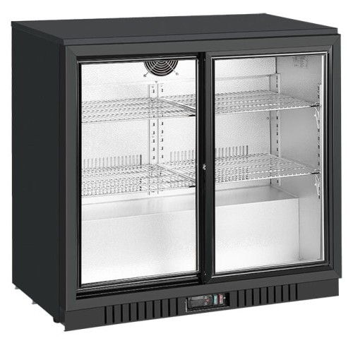 Barowa szafa chłodnicza chłodziarka podblatowa RQ-208SC 2-drzwiowa drzwi przesuwne 205l Resto Quality