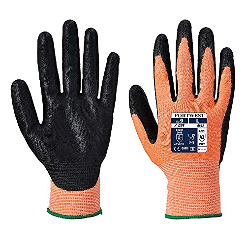 Portwest A643 Antyprzecieciowa Powlekana Pianka Nitrylowa Rekawica, Regularny, Rozmiar 2XL, Bursztyn