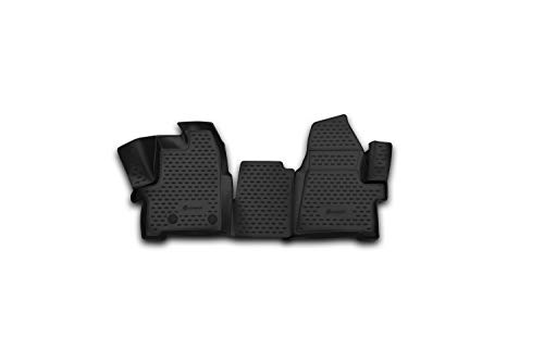 Element Dopasowane antypoślizgowe maty gumowe 3D, dywaniki podłogowe Ford Tourneo Custom / Transit Custom 1 + 2 miejsca, 2013-2017 2 szt.