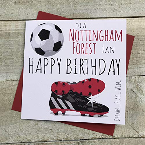 WHITE COTTON CARDS Nottingham Notts Forest FC Karta urodzinowa klubu piłkarskiego - biała bawełna kartki - 51 51