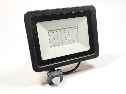 Zdjęcia - Żyrandol / lampa SuperLED Naświetlacz LED halogen z czujnikiem ruchu 50W/4000lm/IP65 biała neutralna 