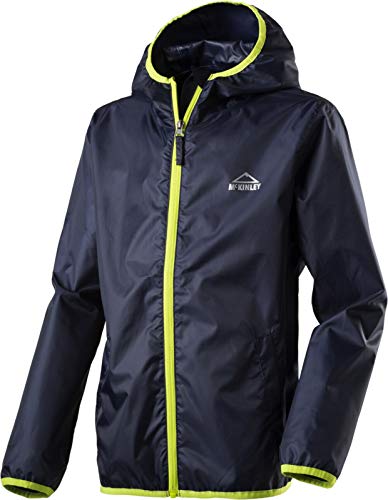 top McKINLEY Unisex dziecięca kurtka przeciwdeszczowa Litiri II niebieski NAVY DARK/YELLOW LIG 128