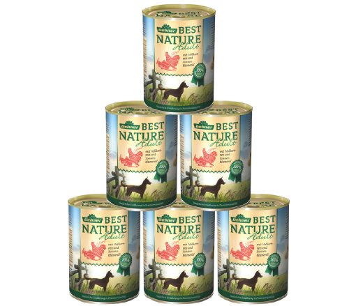Dehner Best Nature Hundefutter, Adult Lachs Und Geflügel Mit Reis, 6 X 400 G (2.4 Kg)