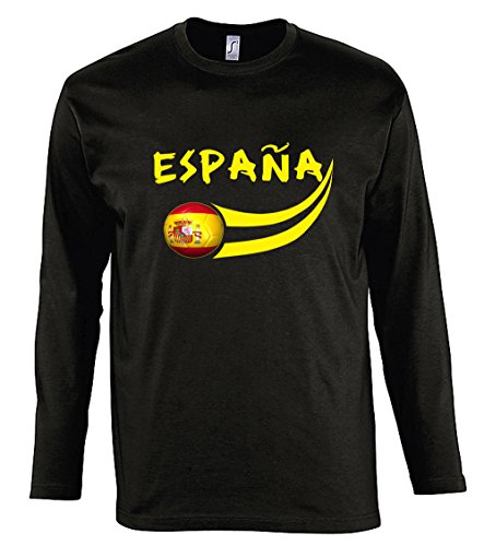 Supportershop supportershop koszulka męska z długim rękawem LS w Hiszpanii czarna piłka nożna XXL czarna 5060360368740