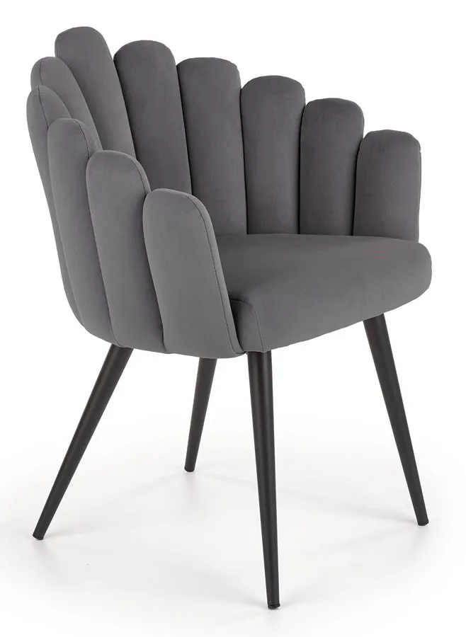 Szare eleganckie tapicerowane krzesło glamour S7-K07
