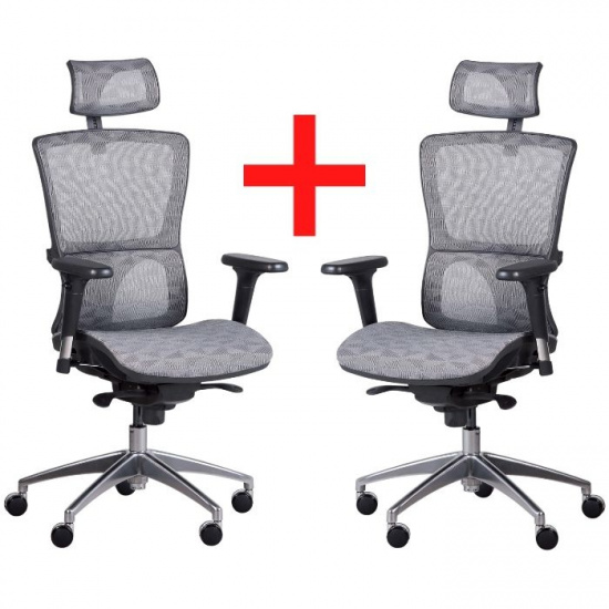 B2B Partner Krzesło biurowe LEXI 1+1 szare 902033