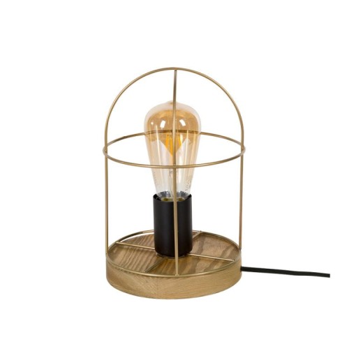 Britop Stołowa  druciana NETUNO 88159151 stojąca LAMPA metalowa złota drewno 88159151