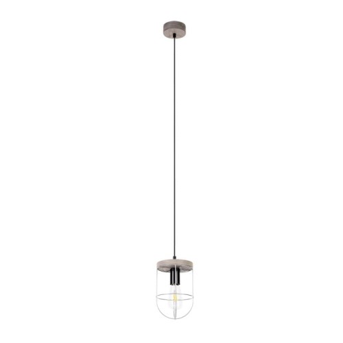 Britop Industrialna LAMPA wisząca NETUNO 1871759157 metalowa OPRAWA druciany zwis drewno srebrny