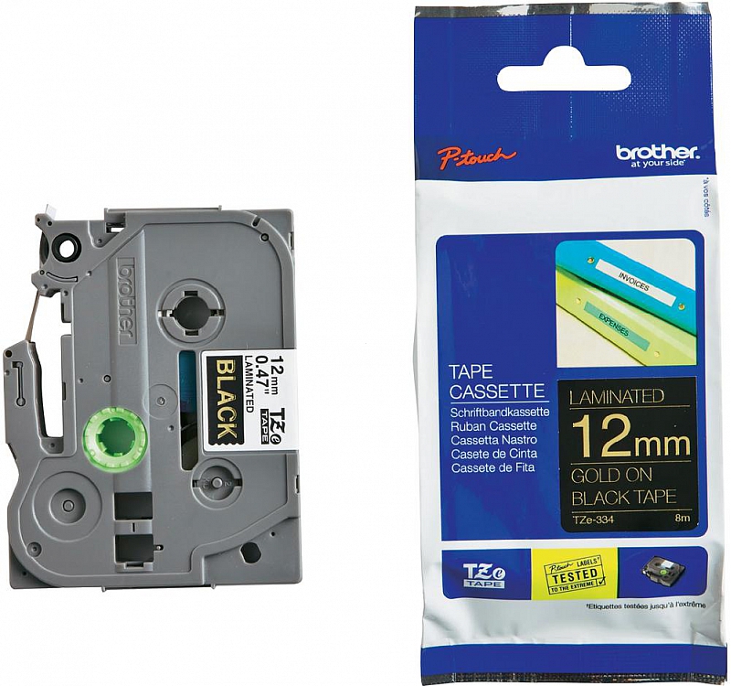 Brother TZe-334 12mm x 8m (TZe334) (jest na magazynie)