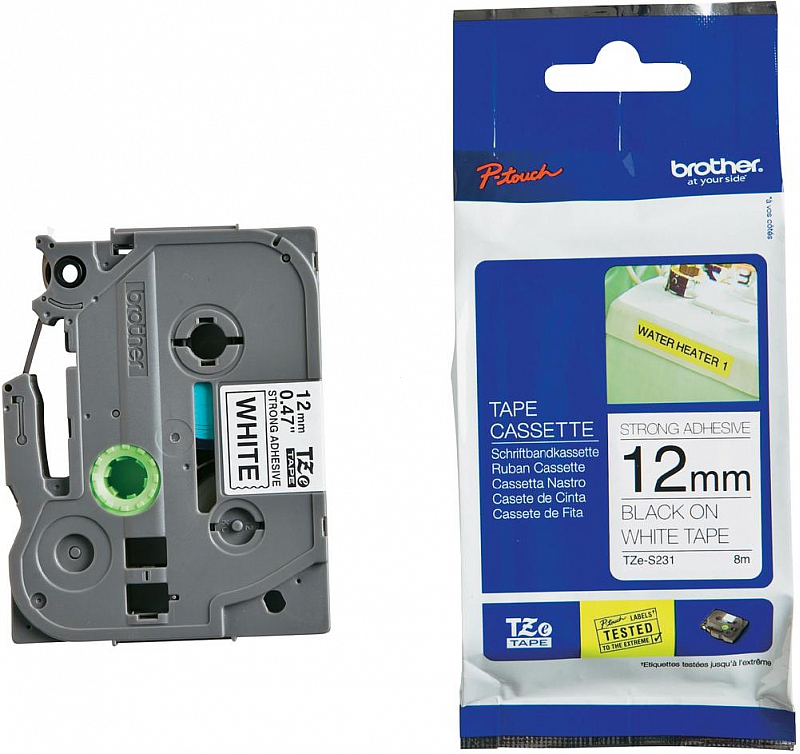 Brother TZe-S231 12mm x 8m (TZeS231) (jest na magazynie)
