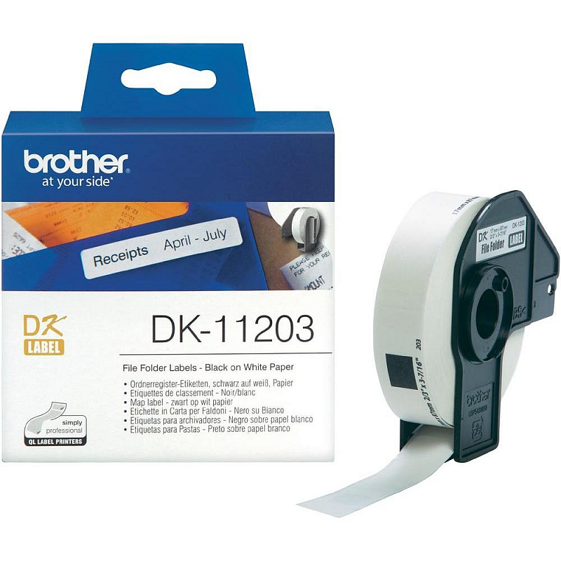 Brother DK-11203 300 szt/rolkę 17mm x 87mm (Jest na magazynie)