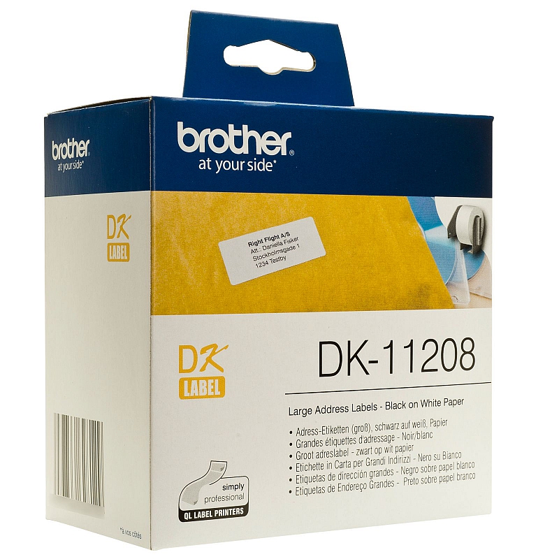 Brother DK-11208 300 szt/rolkę 400 szt/rolkę 38mm x 90mm (jest na magazynie)