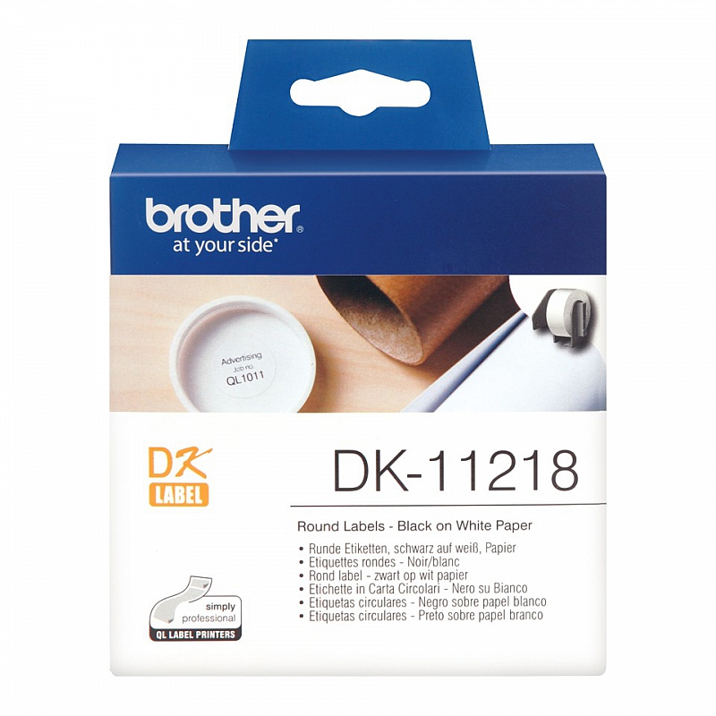 Brother DK-11218 1000 etykiet, okrągłe 24mm (jest na magazynie)