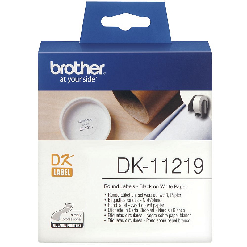 Brother DK-11219 1000 etykiet, okrągłe 12mm (jest na magazynie)
