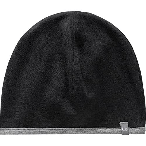 Icebreaker Merino Merino Unisex czapka kieszonkowa wełniana zimowa czapka dla mężczyzn lub kobiet czapka kieszonkowa wełniana zimowa czapka dla mężczyzn lub kobiet Black/Gritstone Hthr Jeden rozmiar IBM200