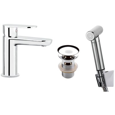DEANTE DEANTE ALPINIA BGA027M bateria umywalkowa ze słuchawką typu bidetta z click-clack z przelewem CHROM BGA_027M