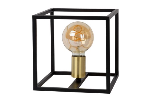 Lucide Ruben 00524/01/30 Lampa stołowa lampka 1x40W E27 czarna/satynowy mosiądz