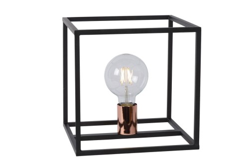 Lucide Stojąca LAMPA stołowa ARTHUR 08524/01/30 metalowa LAMPKA nocna kostka klatka loft czarna 08524/01/30