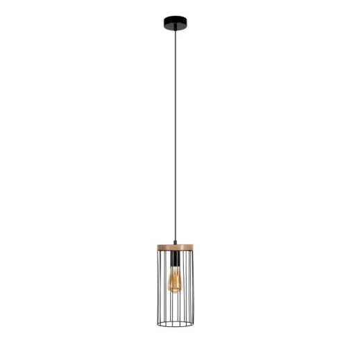 Britop Druciana LAMPA wisząca TIMEO 19619104 metalowa OPRAWA industrialny zwis drewno czarny