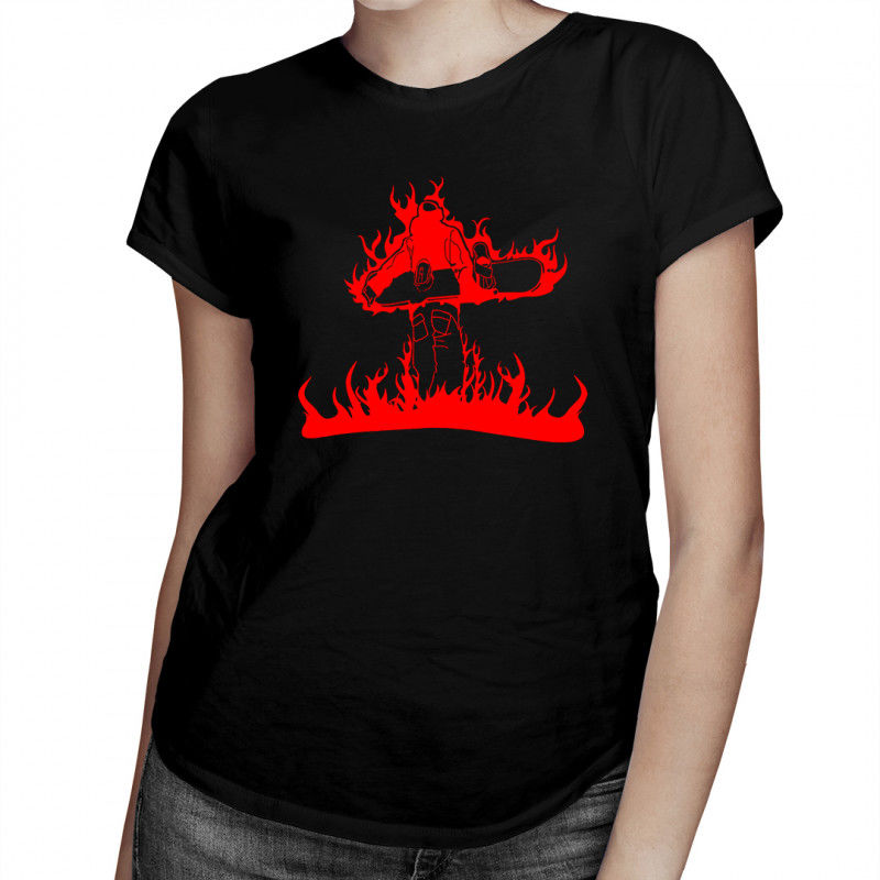 Flame snowboarder - damska koszulka z nadrukiem 7858