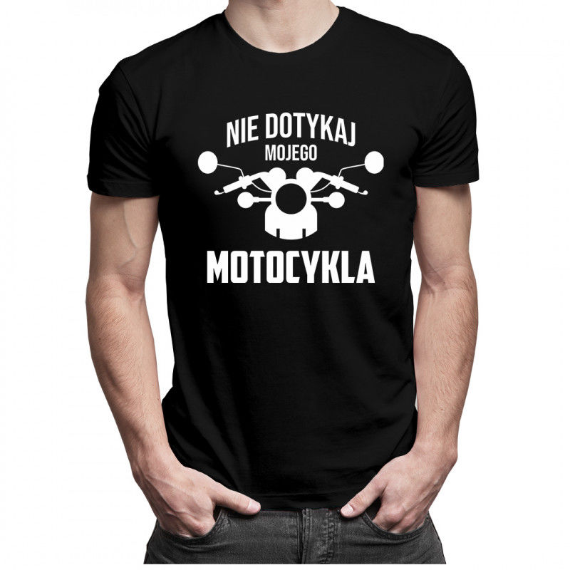 Nie dotykaj mojego motocykla - męska koszulka z nadrukiem 9301