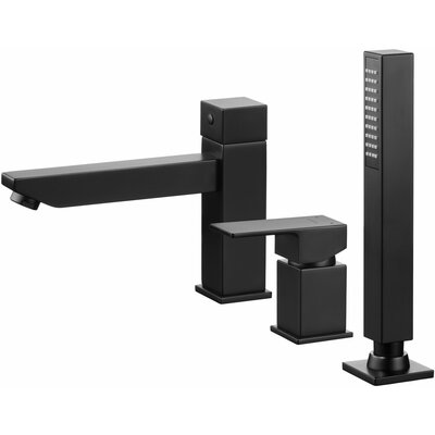 Deante Anemon Bis Nero bateria wannowo-prysznicowa 3-otworowa czarna BBZN13M BBZ_N13M