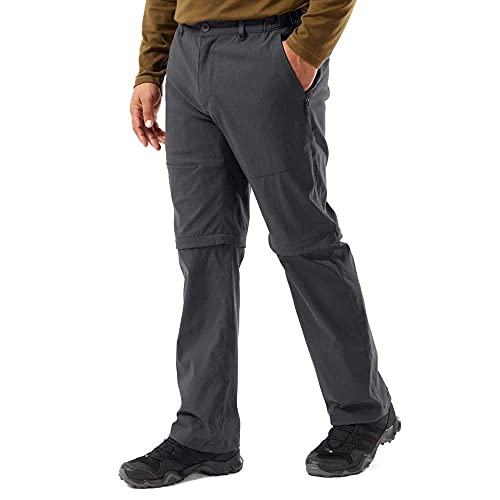 Craghoppers Craghoppers Męskie spodnie rekreacyjne Kiwi Pro Stretch Zip Off spodnie męskie szary Dark Lead 38 CMJ565