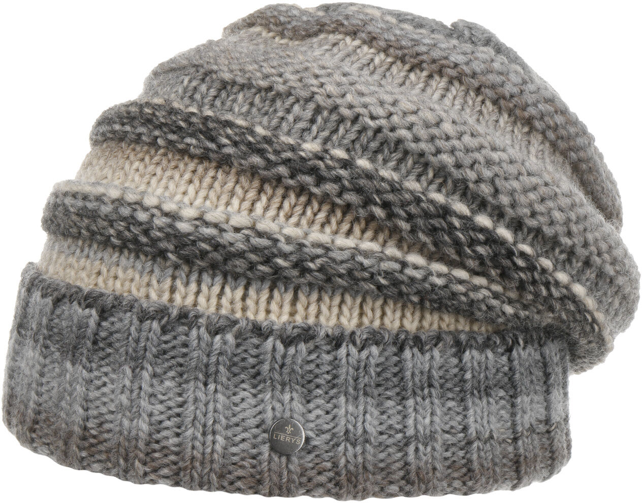 Czapka z Mankietem Bernardo Oversize by Lierys, szary, One Size