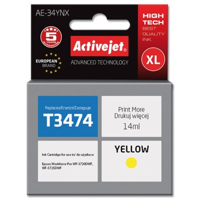 ActiveJet Tusz AE-34YNX do drukarki Epson zamiennik T3474 supreme 14ml yellow) AE-34YNX