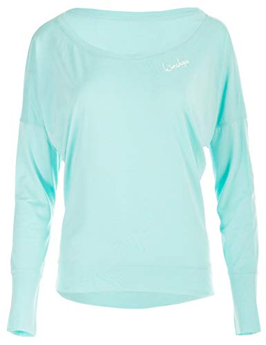 WINSHAPE Winshape MCS002 damska bluza z długim rękawem modalowym, styl taneczny, fitness, czas wolny, sport, joga, trening, czarny, S MCS002-MINT-S