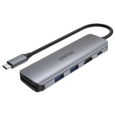 Unitek HUB USB-C 2x USB 3.1 HDMI SD PD 100W