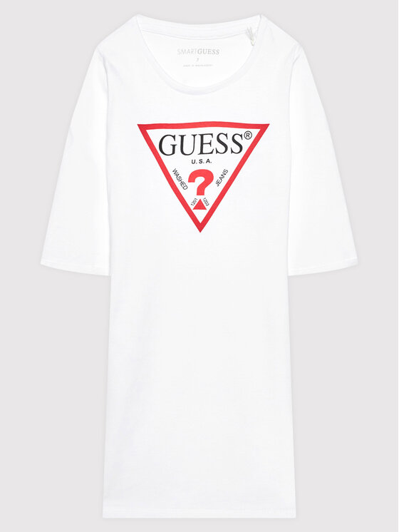 Guess Sukienka codzienna J93K51 KAUD0 Biały Regular Fit