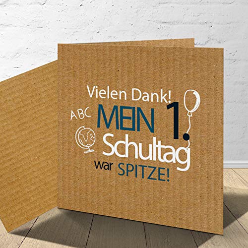 KartenKuss.de 8 kart z podziękowaniem na rozpoczęcie szkoły z pasującymi kopertami, kartki z podziękowaniem na rozpoczęcie szkoły w zestawie 8 szt.