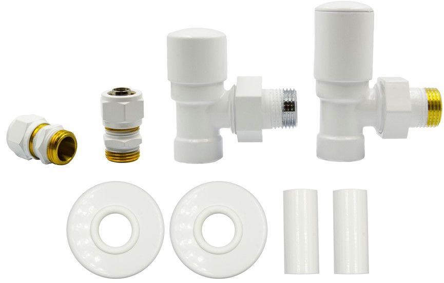 Varioterm Zawory regulacyjne kątowe SWING All in One - biały alu-pex - PEX 16 mm AZIS06/FK(Pex)