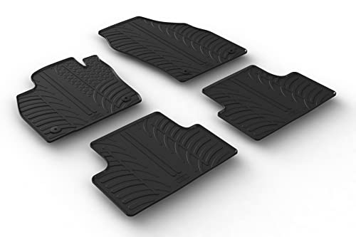 Gledring Zestaw gumowych mat kompatybilnych z Volkswagen T-Cross 3/2019- (T profil 4-częściowy + klipsy montażowe)