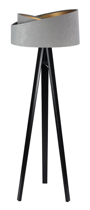 Szaro-czarna nowoczesna lampa stojąca trójnóg - 4X S025 K6-C39