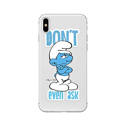 Oryginalne i oficjalnie licencjonowane etui na telefon komórkowy The Smurfs do iPhone XS MAX, smerfa, etui, etui, obudowa z tworzywa sztucznego TPU, chroni przed uderzeniami i zarysowaniami
