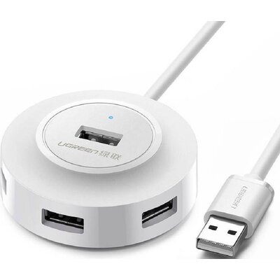 Hub UGREEN CR106, Adapter 4w1, 4xUSB, 1m (biały)
