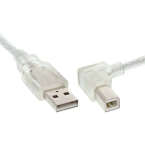 InLine Kabel USB USB-B 1m kątowy Przeźroczysty 34519R